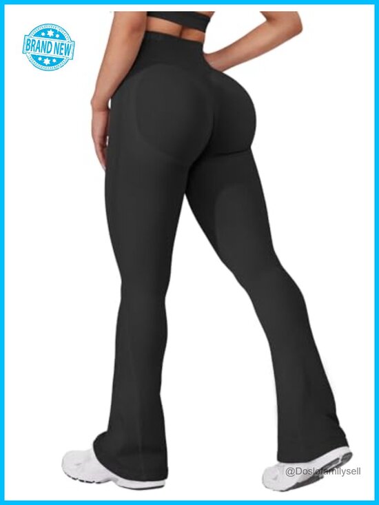 Pants - Mini Flared Impact Leggings 30" Seamless Hidden Scrunch Yoga Pants Bootcut High